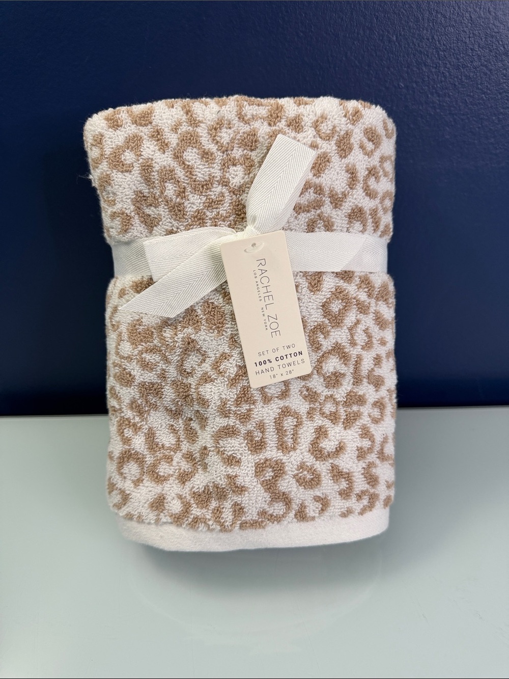 NWT Rachel Zoe Cheetah Print Hand Towels